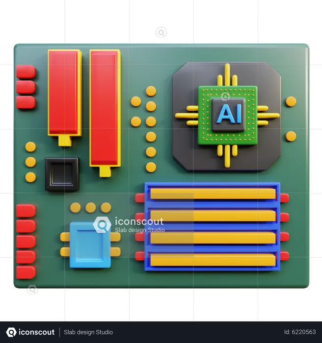Ai Motherboard  3D Icon