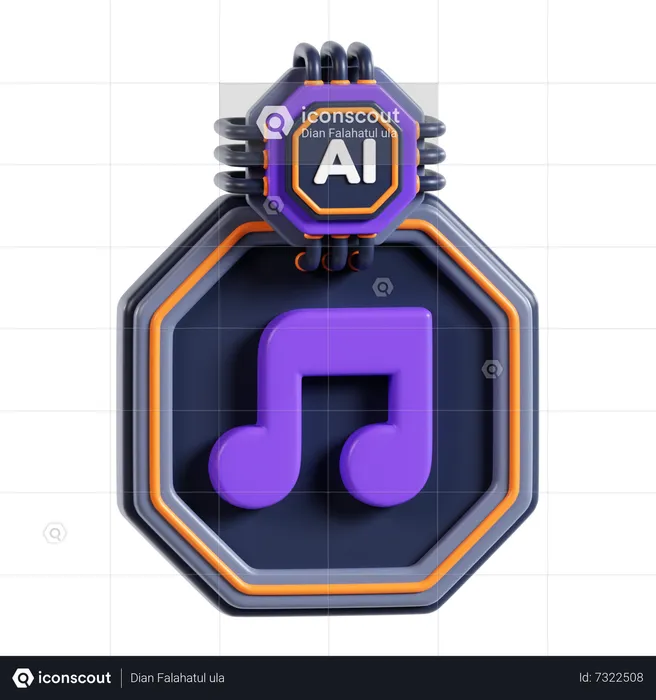 Ai Music  3D Icon