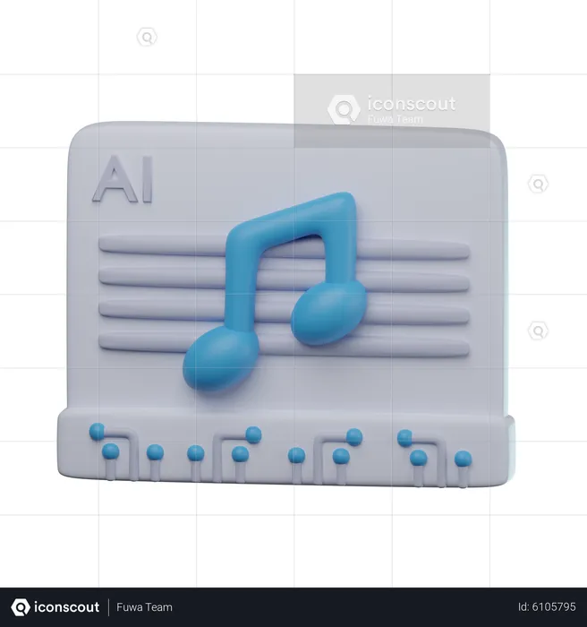 Ai Music  3D Icon