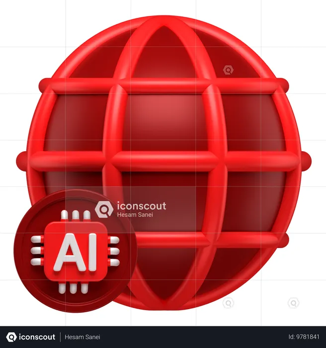 AI 네트워크  3D Icon