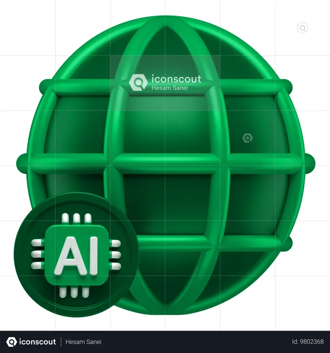 AI 네트워크  3D Icon