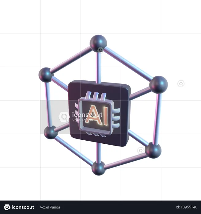 AI 네트워크  3D Icon