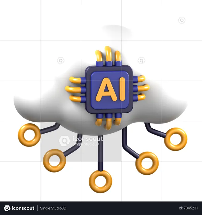 Nube de ai  3D Icon