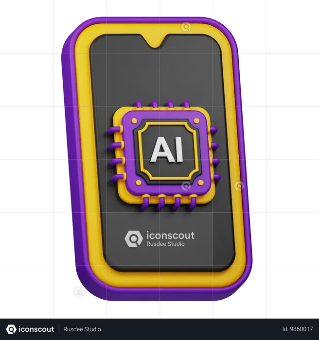 AI Phone  3D Icon