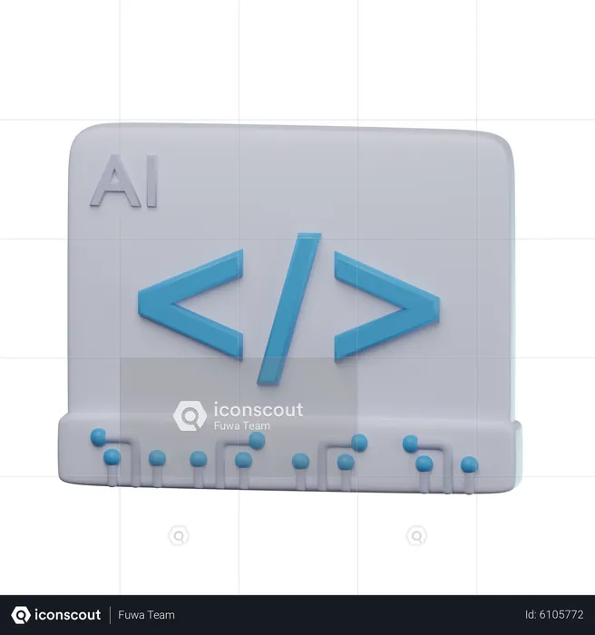 Ai Programming 3D Icon download in PNG, OBJ or Blend format