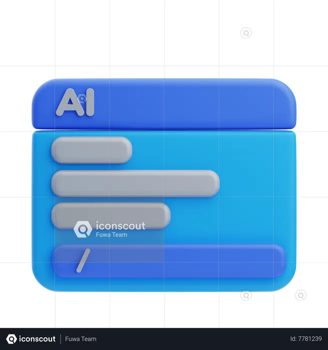 Ai Prompt Window  3D Icon