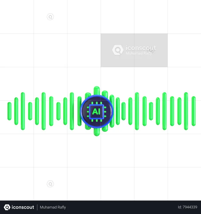 IA de reconhecimento de voz  3D Icon
