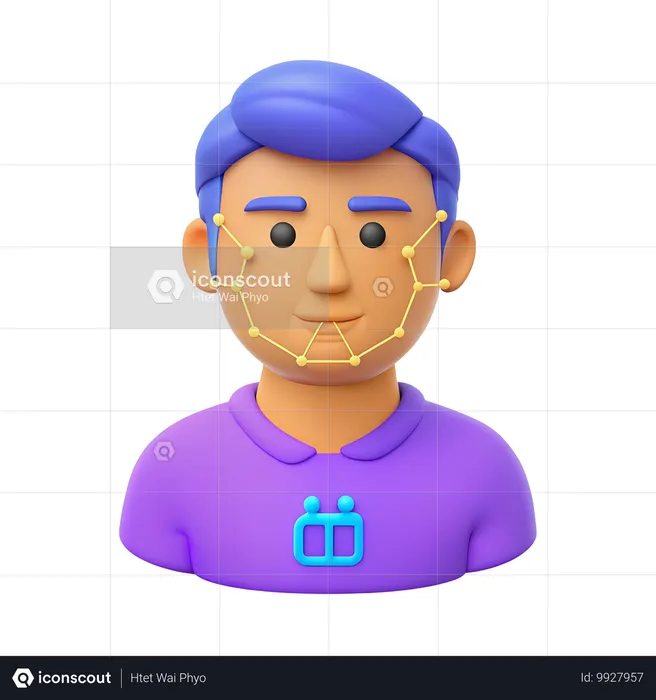 Ai face recognition  3D Icon