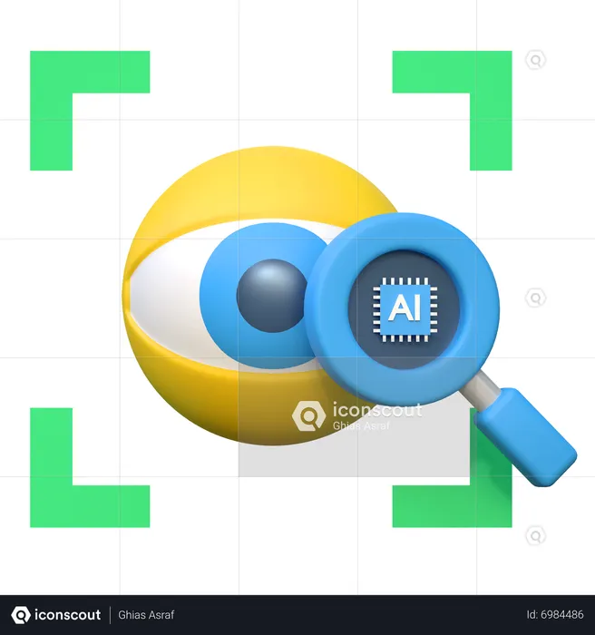 Reconocimiento ocular ia  3D Icon