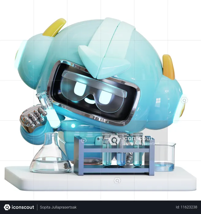 Ai Robot Experiment In Laboratory  3D Icon