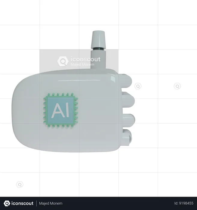 AI Robot Hand Thumbs Up Gesture  3D Icon