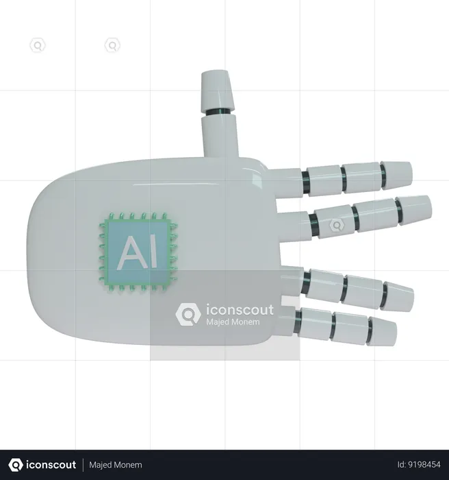 AI Robot Hand Weird Sign Gesture  3D Icon