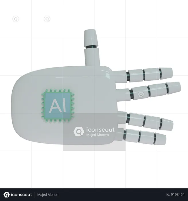 Gesto de signo extraño de mano de robot AI  3D Icon