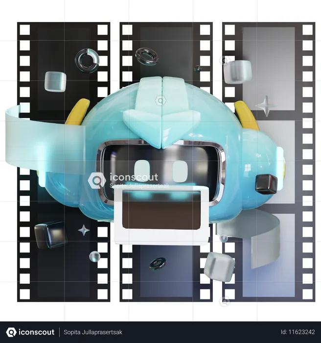 Ai Robot Processing Image  3D Icon