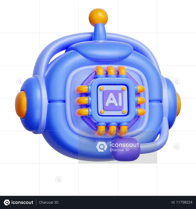 AI Robotic Processor  3D Icon