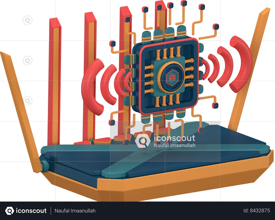 Ai Router  3D Icon