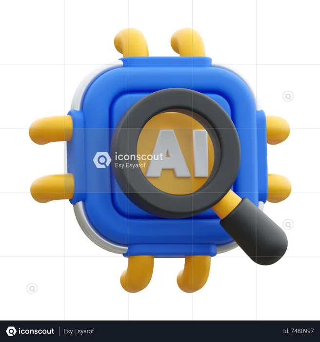 Recherche par IA  3D Icon