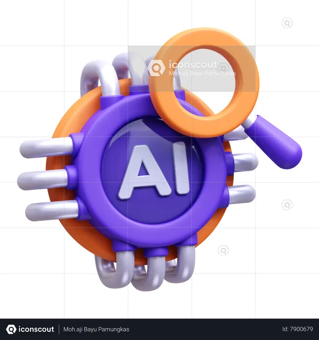 Pesquisa de IA  3D Icon