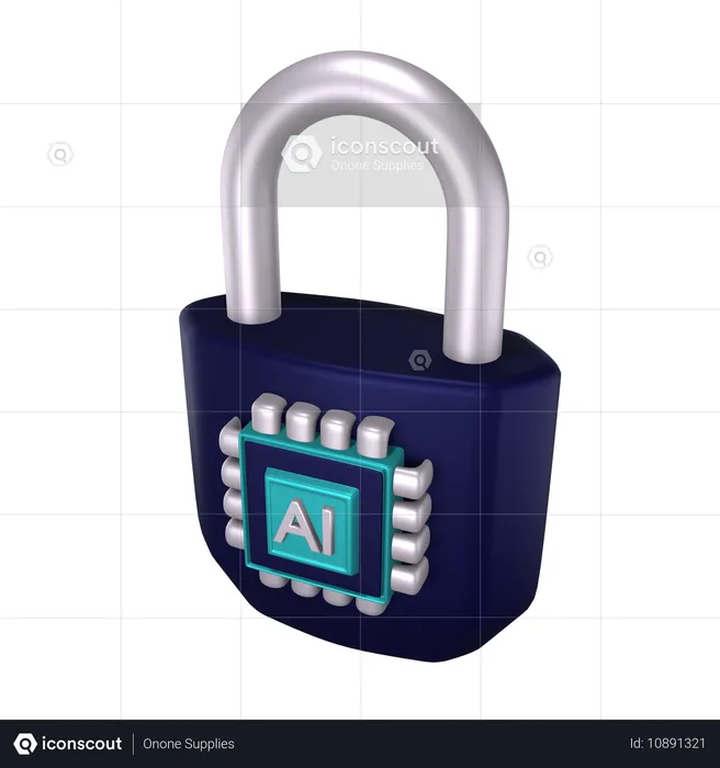 Ai Security  3D Icon