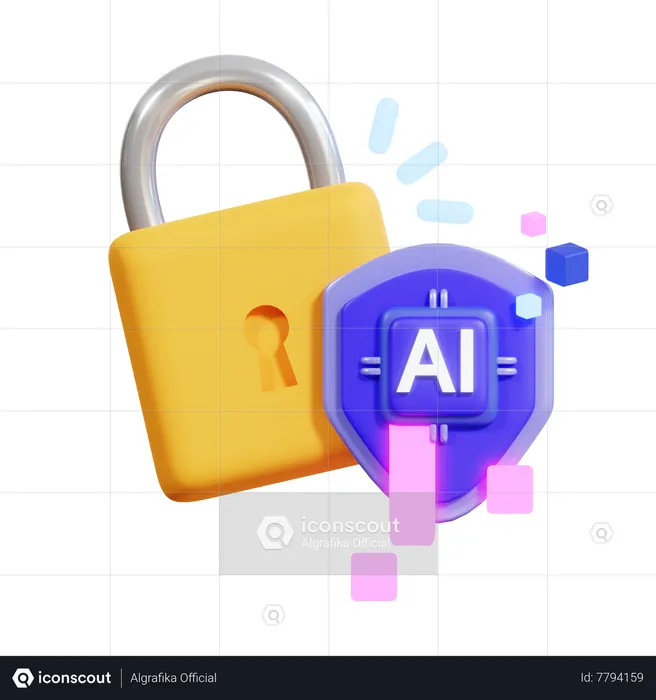 Ai Security  3D Icon