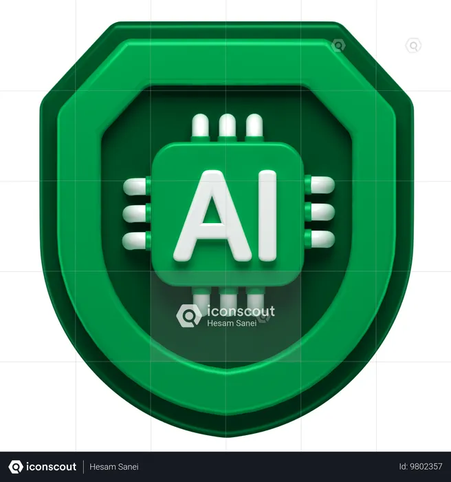 Ai Security  3D Icon