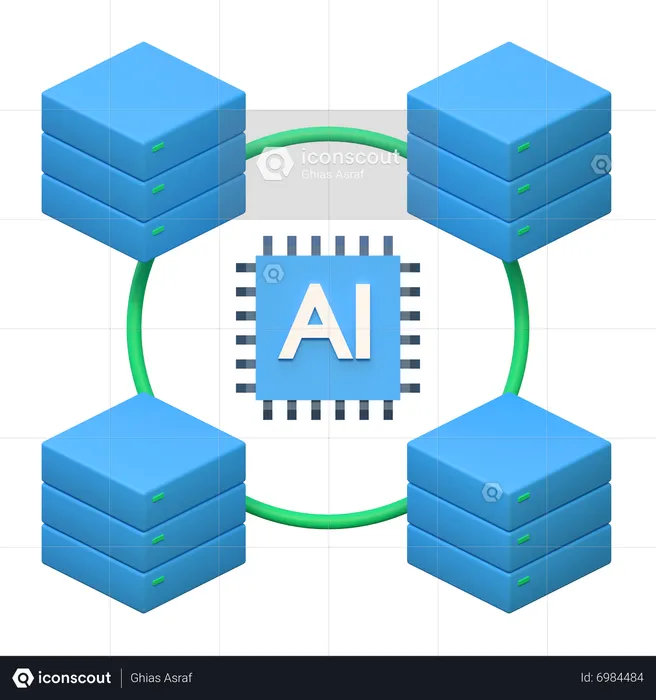 Ai Server  3D Icon