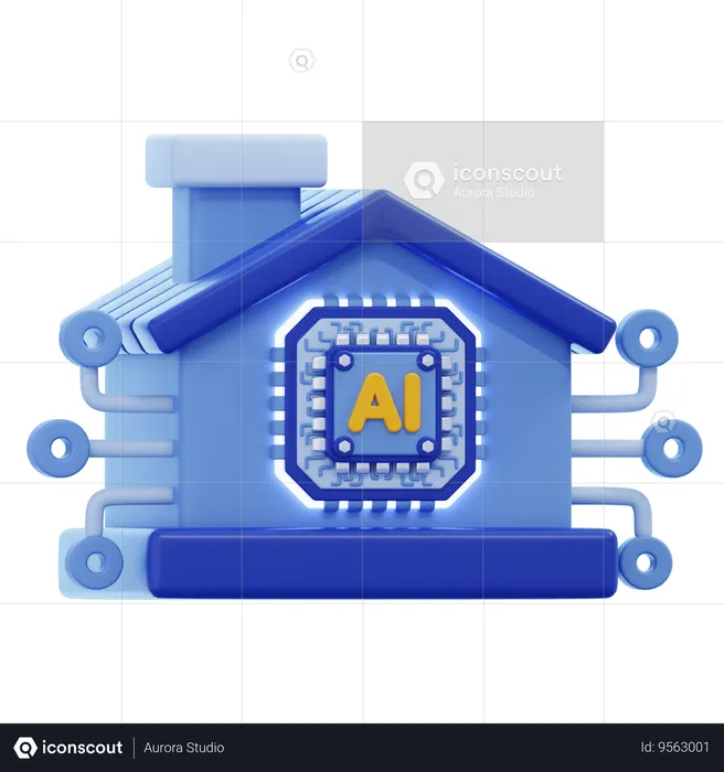 Ai Smart Home  3D Icon
