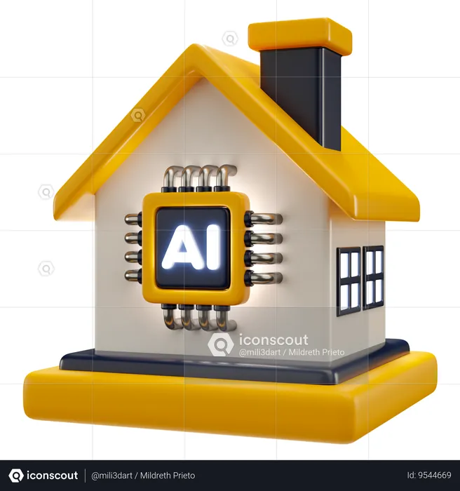 Ai Smart Home  3D Icon