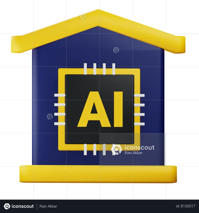 Ai Smart Home  3D Icon