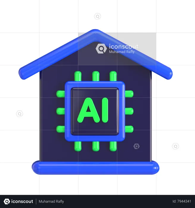 Ai Smart Home  3D Icon