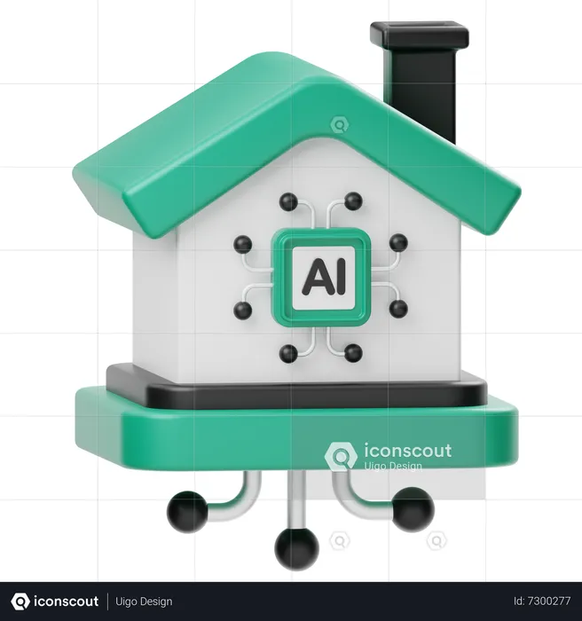 AI Smart Home  3D Icon