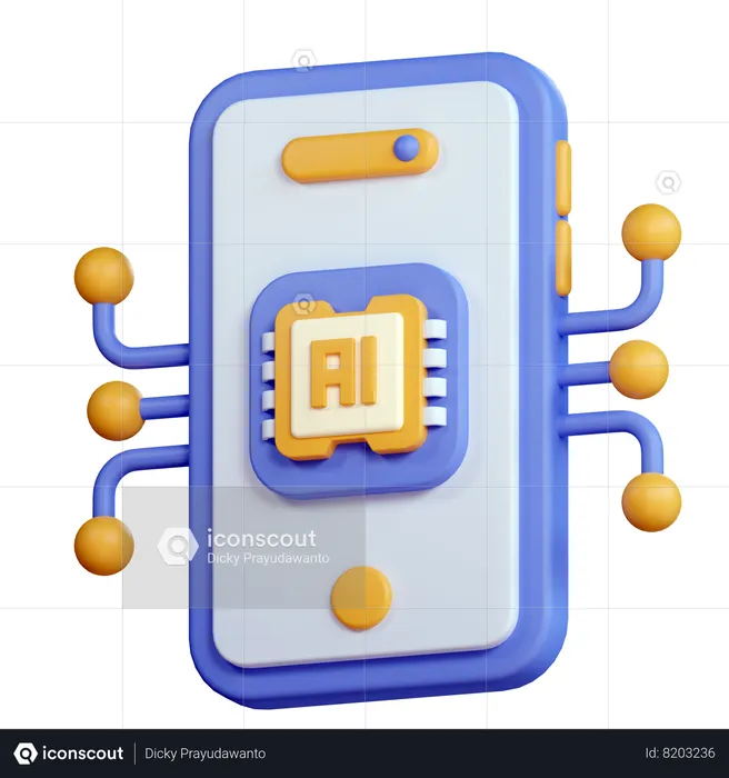 Smartphone ai  3D Icon