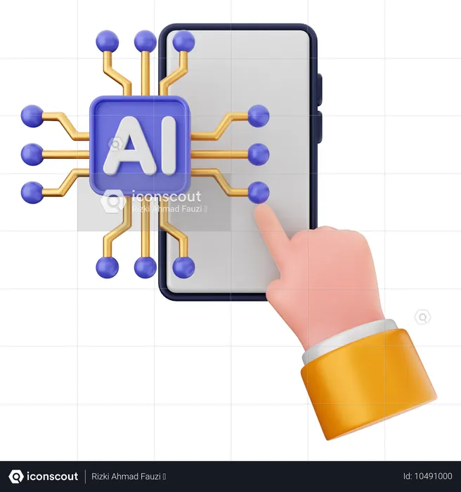 Smartphone ai  3D Icon