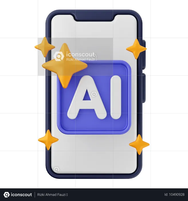 AIスマートフォン  3D Icon