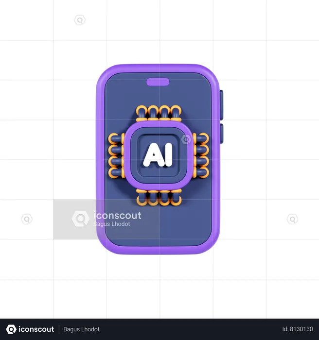 Smartphone ai  3D Icon