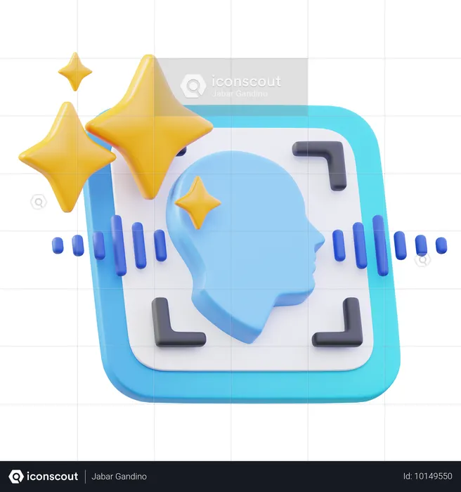 AI Speech Recognition  3D Icon