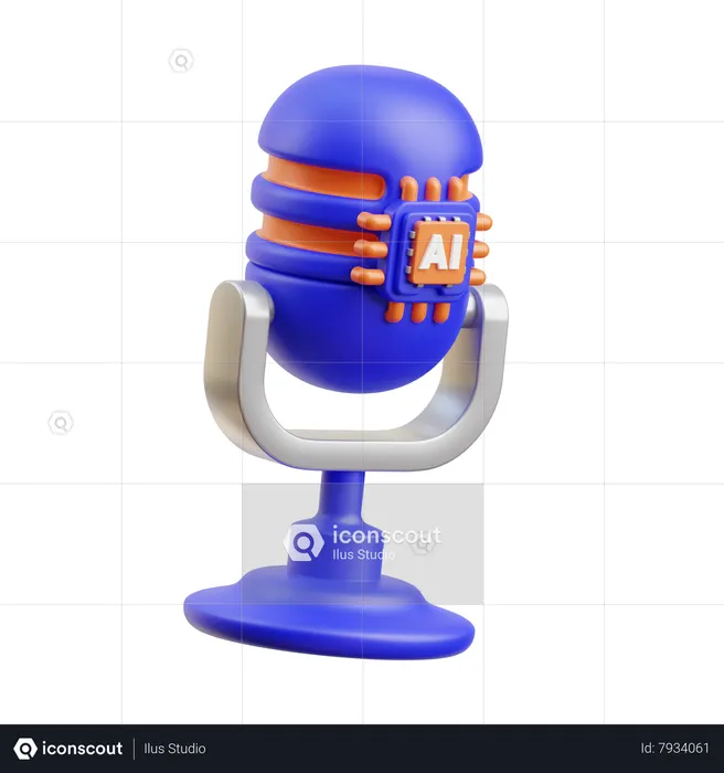 Ai Speech Recognition  3D Icon