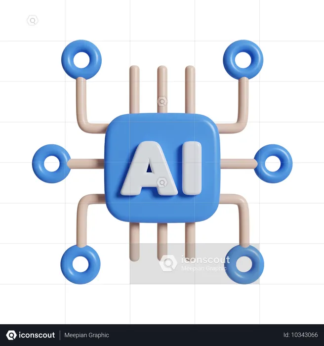 AI 기술  3D Icon