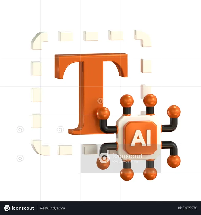 AI Text  3D Icon