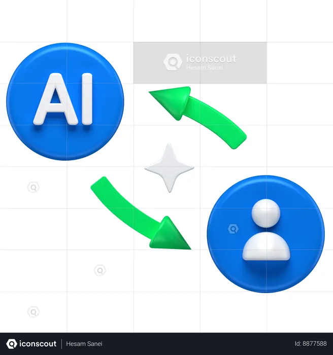 Ai To Human  3D Icon