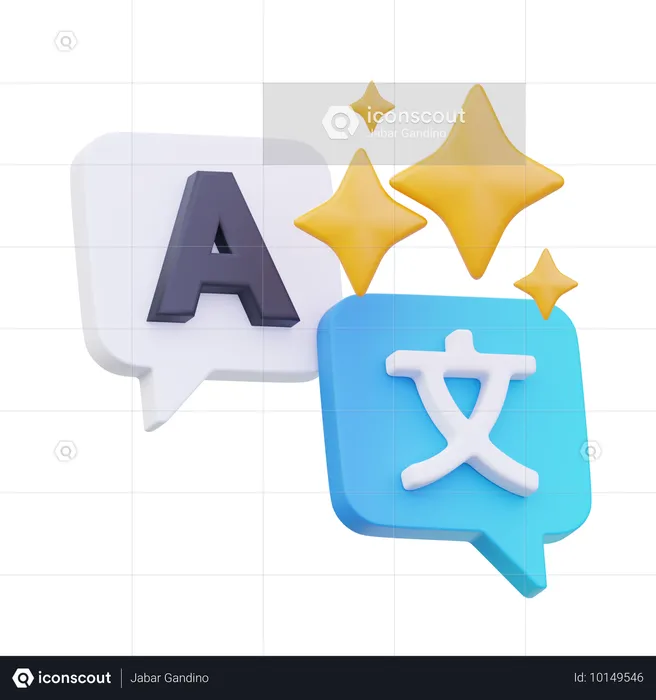 AI Translate Interpreter  3D Icon