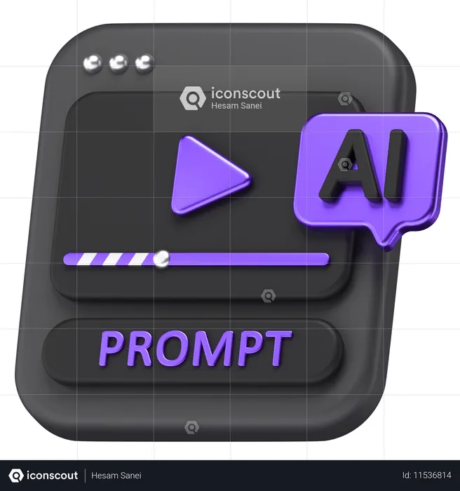 Ai Video  3D Icon