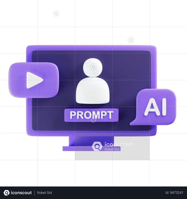 Ai Video  3D Icon