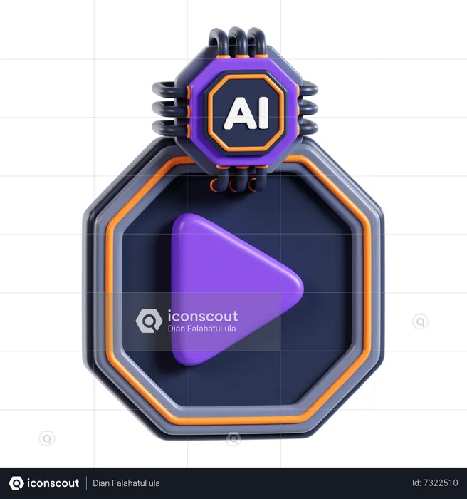 Ai Video  3D Icon