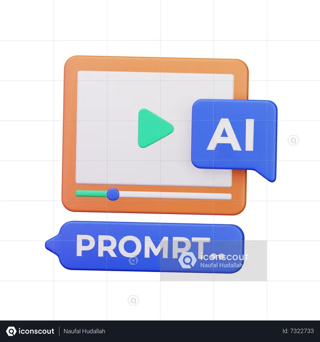 Ai Video  3D Icon