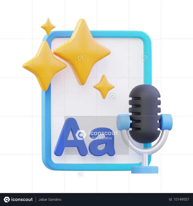 AI音声テキスト変換  3D Icon