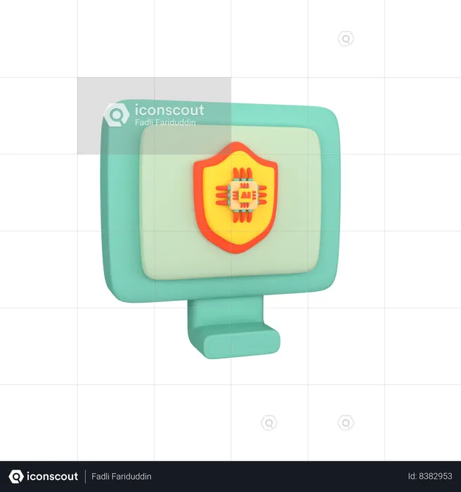 Ai Web Security  3D Icon