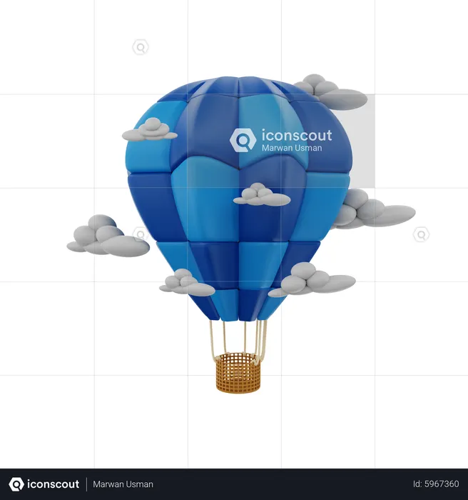 Air Balloon  3D Icon