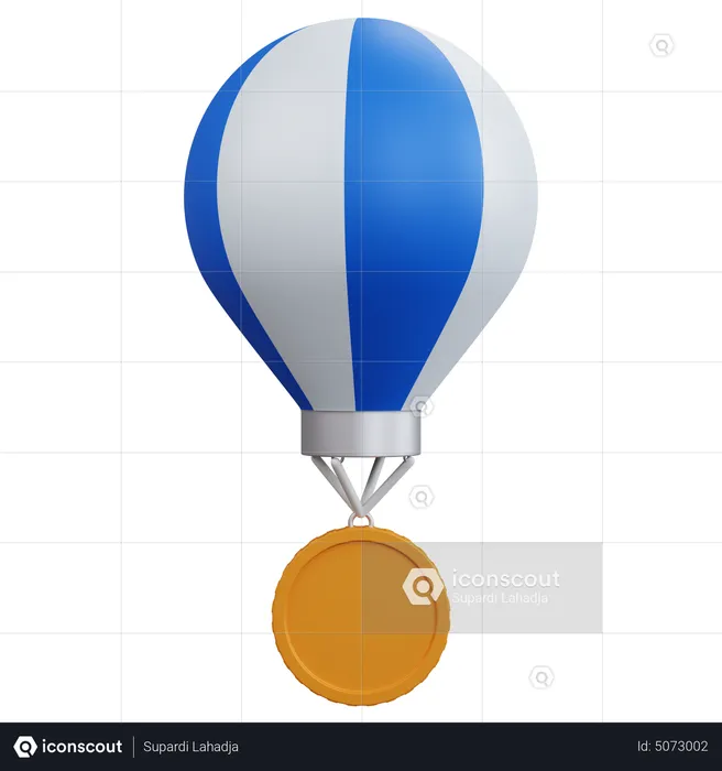 Air Balloon With Empty Coin  3D Icon