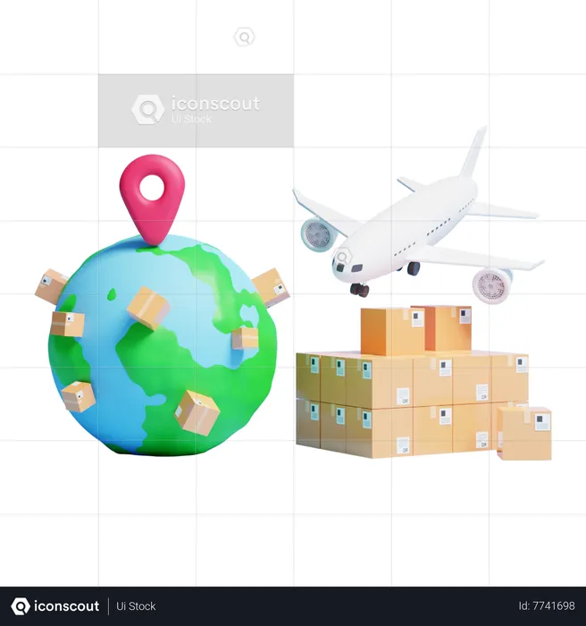 Air Delivery service  3D Icon